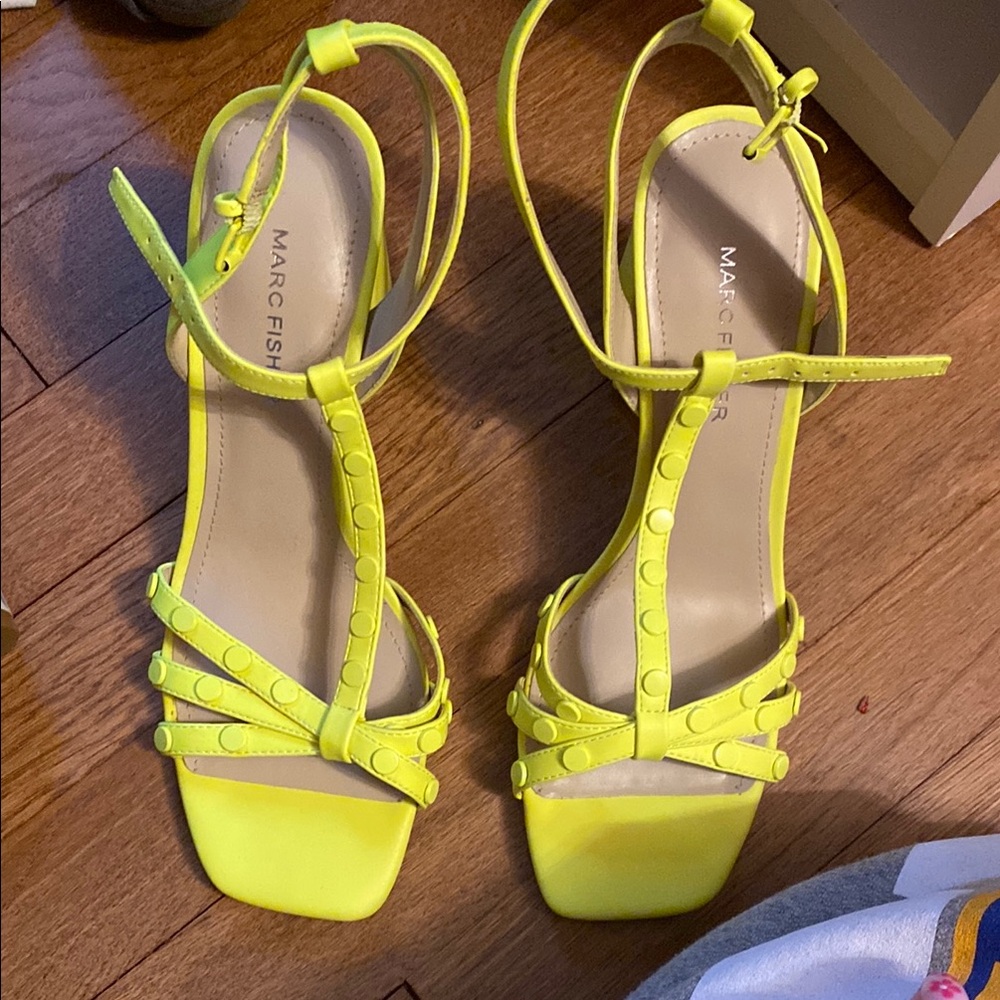 Marc Fisher Yellow Strappy Sandals
